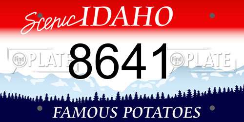 8641 Idaho License Plate