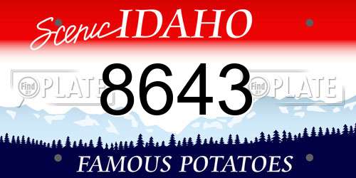 8643 Idaho License Plate