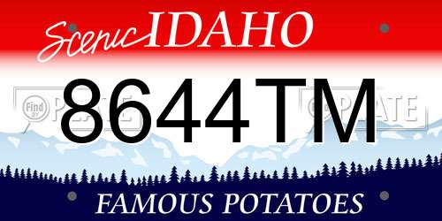 8644TM Idaho License Plate
