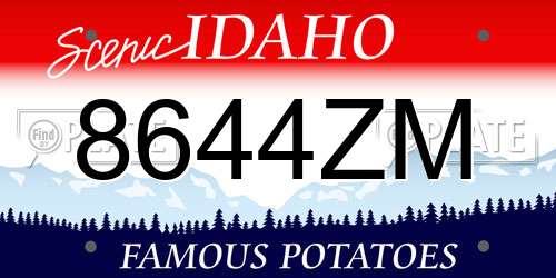 8644ZM Idaho License Plate