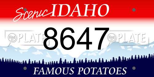 8647 Idaho License Plate