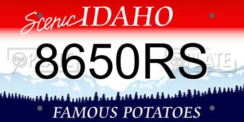8650RS Idaho License Plate