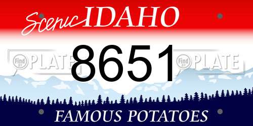 8651 Idaho License Plate