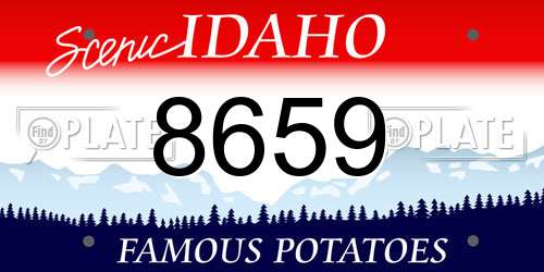 8659 Idaho License Plate
