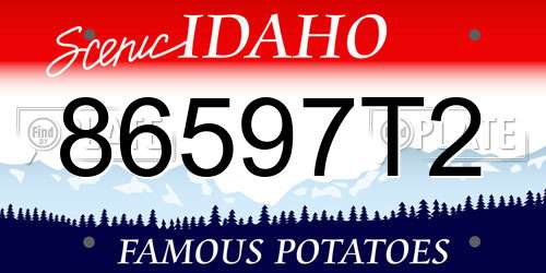 86597T2 Idaho License Plate
