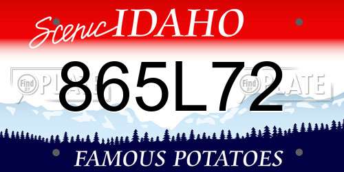 865L72 Idaho License Plate