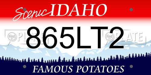 865LT2 Idaho License Plate