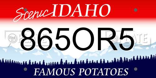 865OR5 Idaho License Plate