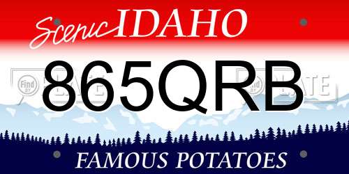 865QRB Idaho License Plate