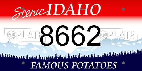 8662 Idaho License Plate