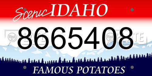 8665408 Idaho License Plate
