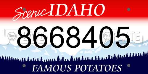8668405 Idaho License Plate