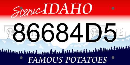 86684D5 Idaho License Plate