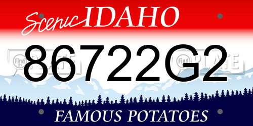 86722G2 Idaho License Plate