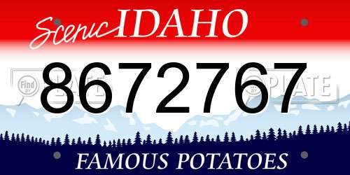 8672767 Idaho License Plate