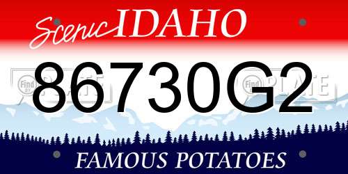 86730G2 Idaho License Plate