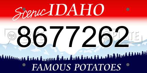 8677262 Idaho License Plate