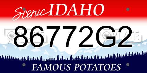 86772G2 Idaho License Plate