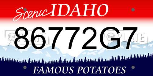 86772G7 Idaho License Plate