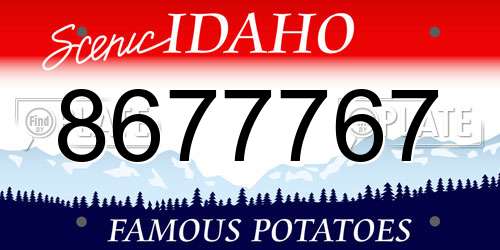 8677767 Idaho License Plate