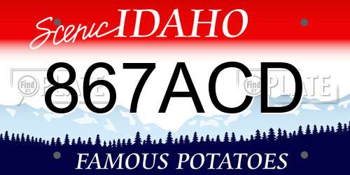 867ACD Idaho License Plate