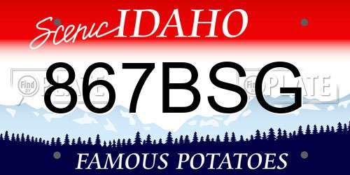 867BSG Idaho License Plate