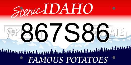 867S86 Idaho License Plate