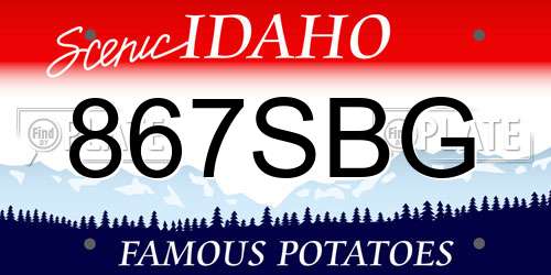 867SBG Idaho License Plate