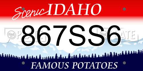867SS6 Idaho License Plate