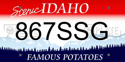 867SSG Idaho License Plate