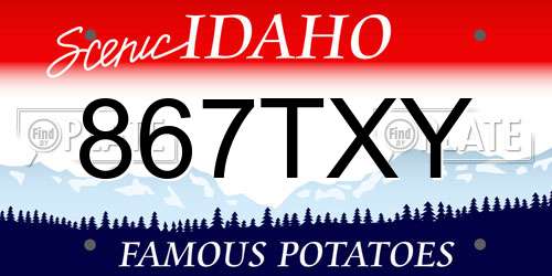 867TXY Idaho License Plate