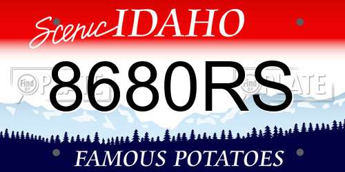 8680RS Idaho License Plate