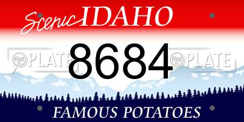 8684 Idaho License Plate