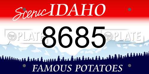 8685 Idaho License Plate