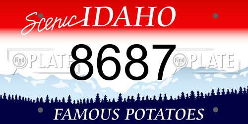 8687 Idaho License Plate