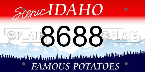 8688 Idaho License Plate