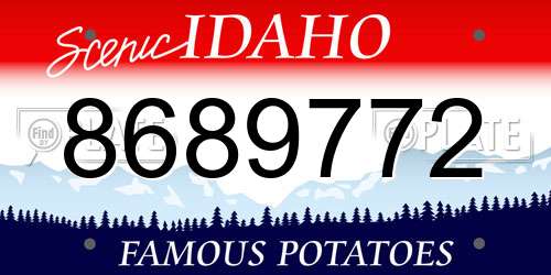8689772 Idaho License Plate