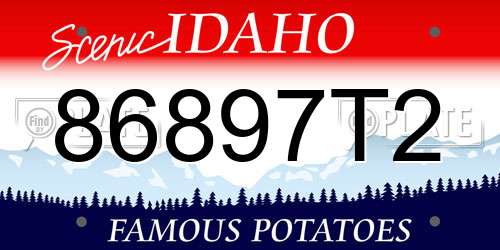 86897T2 Idaho License Plate