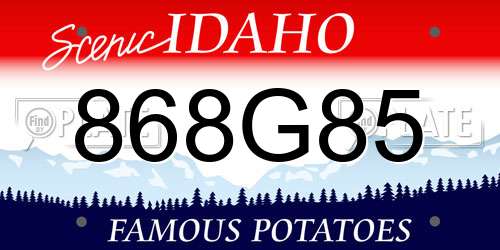 868G85 Idaho License Plate