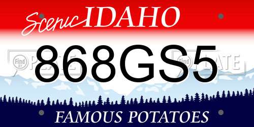 868GS5 Idaho License Plate