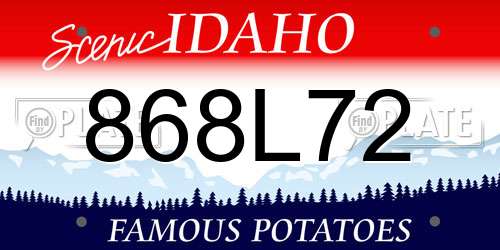 868L72 Idaho License Plate
