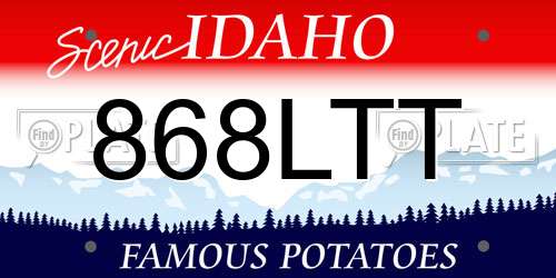 868LTT Idaho License Plate