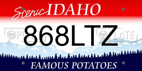 868LTZ Idaho License Plate