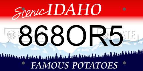 868OR5 Idaho License Plate