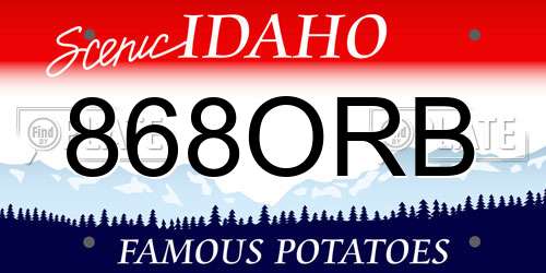 868ORB Idaho License Plate