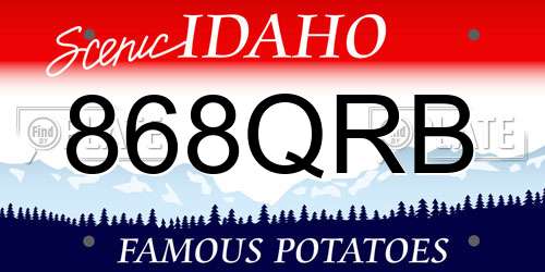 868QRB Idaho License Plate