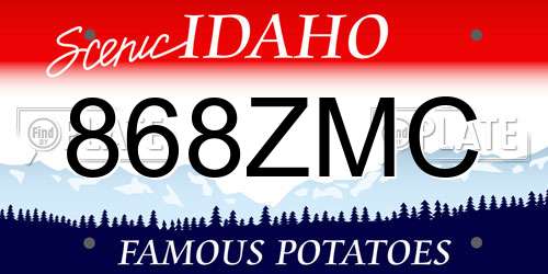 868ZMC Idaho License Plate