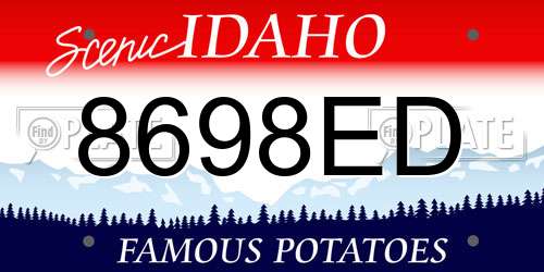 8698ED Idaho License Plate