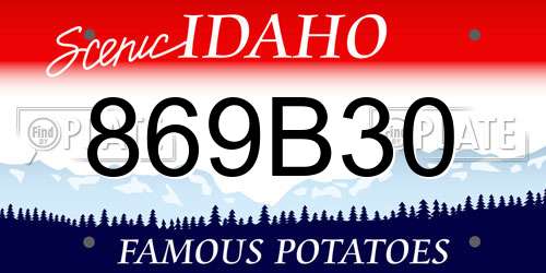 869B30 Idaho License Plate