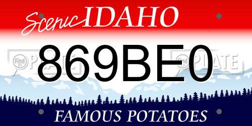 869BE0 Idaho License Plate